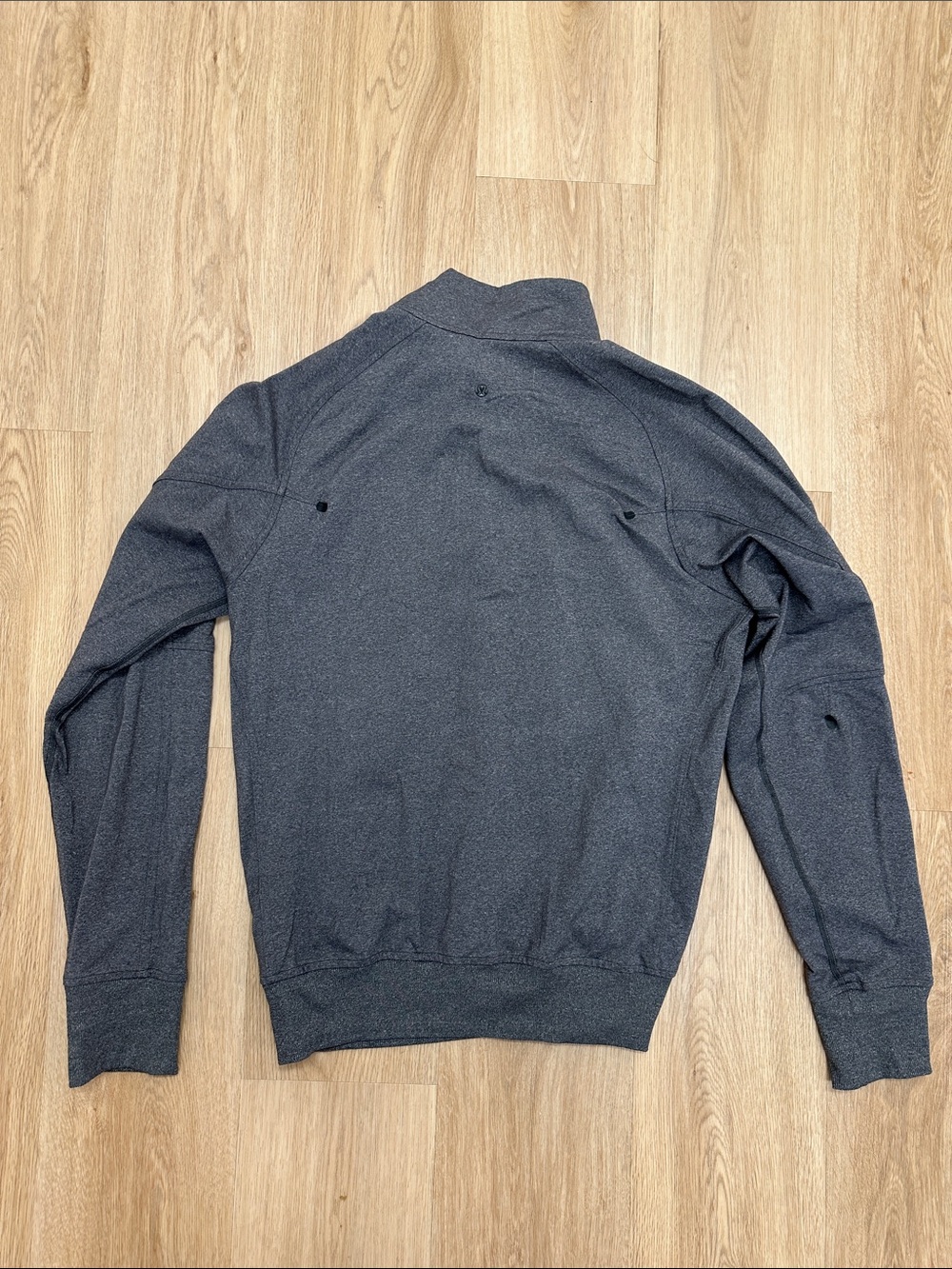 Men's Full-Zip Heather Gray Performance Jacket - Picture 3 of 4